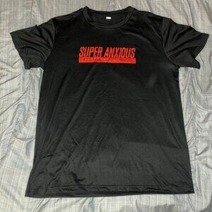 Super Anxious Existential Crisis Mens Retro Text T Shirt - Size XL XXL 2XL